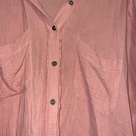 Entro Pink Button Down - Baby Doll back - Picture 2 of 5